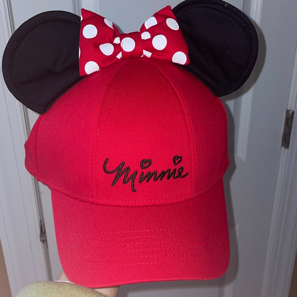 Disney Red and Black Cap with Minnie Mouse Ears and bow